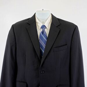 Michael‎ Kors Textured Striped Wool Black 40S Or Slim 42S 2 Button Blazer